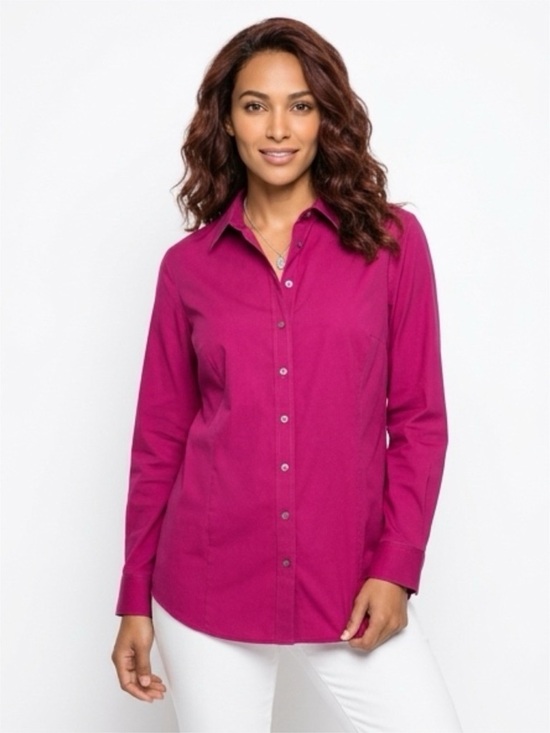 Talbots Tops - Talbots -Non-Iron Button-Down Shirt - Magenta - Size 18W